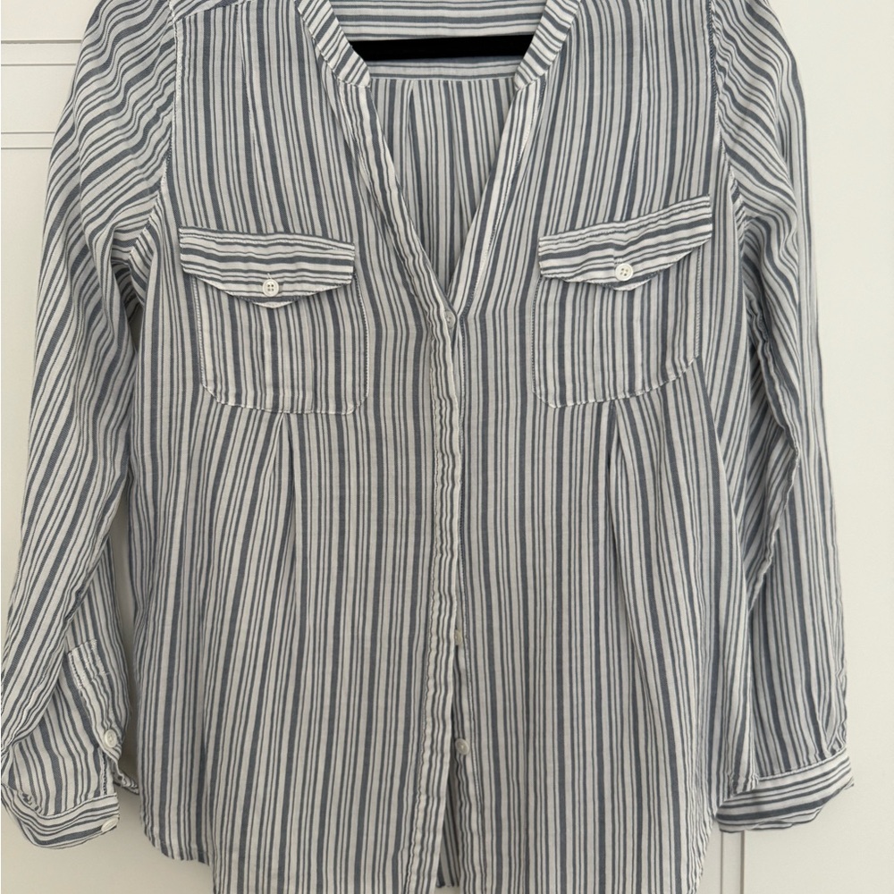 Striped Button-Up Women's Top